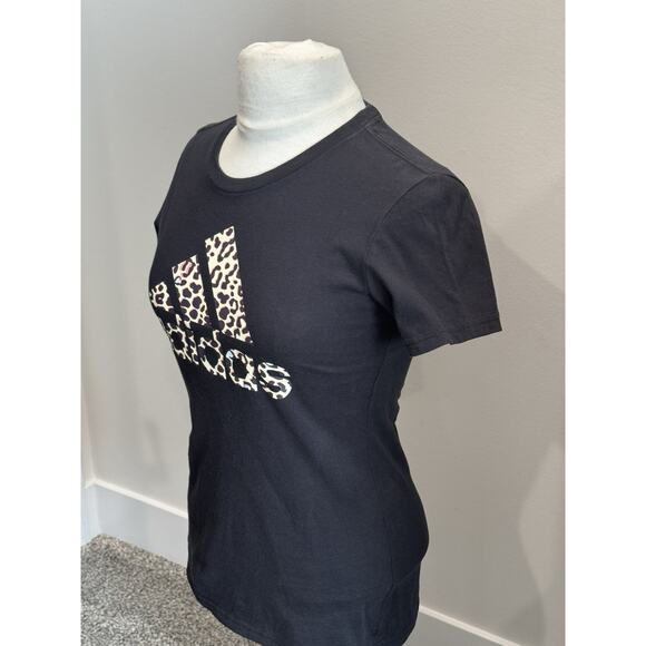 Adidas Amplifier Leopard Logo Black T-Shirt Women’s XS - Picture 8 of 10